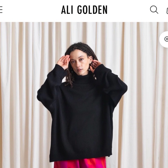 Ali Golden Sweaters - Ali Golden Relaxed Black Turtleneck Sweater